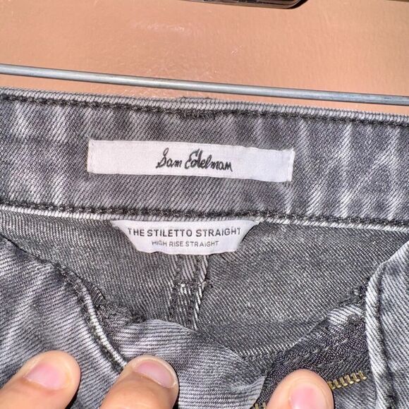 Sam Edelman Women The Stiletto Straight High Rise Straight Jeans Black - Size 29 - Picture 2 of 10